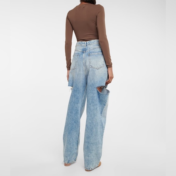 👖MM Inspired Cutout high-rise wide-leg jeans - Picture 6 of 16